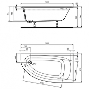 Акриловая ванна Ideal Standard Hotline 160х90 R K275701 цвет Euro White / Евробелый-1