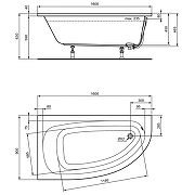 Акриловая ванна Ideal Standard Hotline 160х90 L K275801 цвет Euro White / Евробелый-1