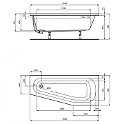 Акриловая ванна Ideal Standard Hotline 160х70 R K276101 цвет Euro White / Евробелый-1