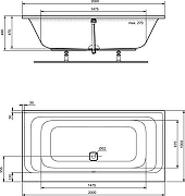 Акриловая ванна Ideal Standard Tonic II 200х100 K746601 цвет Euro White / Евробелый-2
