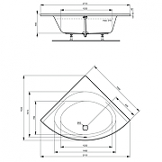 Акриловая ванна Ideal Standard Tonic II 150х150 K746801 цвет Euro White / Евробелый-2