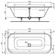 Акриловая ванна Ideal Standard Tonic II 180х80 K747201 цвет Euro White / Евробелый-2
