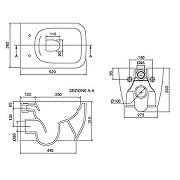 Унитаз Scarabeo Teorema 2.0 5126/TWB41 подвесной цвет Bicolors pearl без сиденья-2