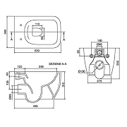 Унитаз Scarabeo Teorema 2.0 5126/TW35 подвесной цвет Night без сиденья-1