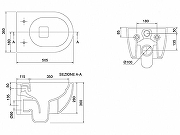 Унитаз Scarabeo Glam 5201/TW49BK подвесной цвет Ардезия мат (ardesia matt) без сиденья-4