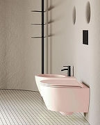 Унитаз Scarabeo Glam 5201/TW54+BIOKER подвесной цвет Античный розовый матовый (antique pink matt) без сиденья-1