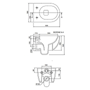 Унитаз Scarabeo Glam 5203/TWB41 подвесной цвет Bicolors pearl без сиденья-3