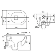 Унитаз Scarabeo Glam 5201/TWB52 подвесной цвет Bicolors sand без сиденья-5