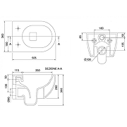 Унитаз Scarabeo Moon 5520/CL49BK подвесной цвет Ардезия мат (ardesia matt) без сиденья-3
