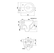 Унитаз Scarabeo Moon 5524/CL41 подвесной цвет Pearl matt без сиденья-5