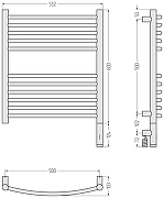 Электрический полотенцесушитель Сунержа Богема 3.1 выгнутая 60x50 00-6003-6050 Без покрытия-3