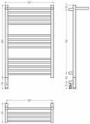 Электрический полотенцесушитель Сунержа Богема 3.1 с 1 полкой 80x50 020-6006-8050 цвет Шампань-3