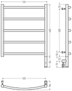 Электрический полотенцесушитель Сунержа Галант 3.0 60x50 071-5801-6050 цвет Сатин-3