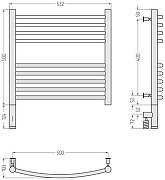 Электрический полотенцесушитель Сунержа Богема 3.0 выгнутая 50x50 31-5802-5050 цвет Матовый чёрный-3