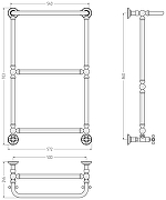 Водяной полотенцесушитель Сунержа Ренессанс 86x50 00-0281-8650 Без покрытия-2