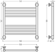 Водяной полотенцесушитель Сунержа Богема+ прямая 50x50 020-0220-5050 цвет Шампань-2
