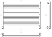Водяной полотенцесушитель Сунержа Богема L 60x90 022-0202-6090 цвет Матовая шампань-2