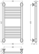 Водяной полотенцесушитель Сунержа Богема+ прямая 60x30 022-0220-6030 цвет Матовая шампань-2