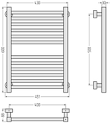 Водяной полотенцесушитель Сунержа Модус PRO 60x40 31-0450-6040 цвет Матовый чёрный-2