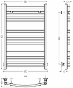 Водяной полотенцесушитель Сунержа Аркус 80x50 12-0251-8050 цвет Белый-2