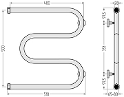 Водяной полотенцесушитель Сунержа М-образный 50x50 00-4007-5050 Без покрытия-2