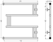 Водяной полотенцесушитель Сунержа High-Tech+ 60x60 020-4050-6060 цвет Шампань-2