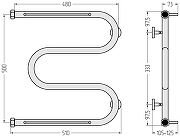 Водяной полотенцесушитель Сунержа М-образный 50x50 032-4008-5050 цвет Матовое золото-2