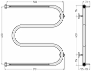 Водяной полотенцесушитель Сунержа М-образный 60x60 12-4008-6060 цвет Белый-2