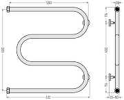 Водяной полотенцесушитель Сунержа М-образный 60x60 15-4007-6060 цвет Тёмный титан муар-2