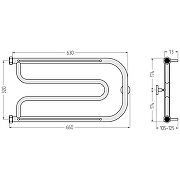 Водяной полотенцесушитель Сунержа Гусли 32x65 31-4010-3265 цвет Матовый чёрный-2