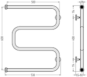 Водяной полотенцесушитель Сунержа Ш-образный+ 60x50 32-4014-6050 цвет Золотой шёлк-2