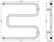 Водяной полотенцесушитель Сунержа Ш-образный+ 60x60 32-4014-6060 цвет Золотой шёлк-2