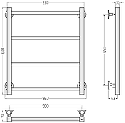 Водяной полотенцесушитель Сунержа Версия-КН 60x50 17640-6050 цвет Чёрный-3