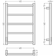 Электрический полотенцесушитель Сунержа Формат 27 60x40 17529-6040 цвет Чёрный-4