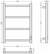 Электрический полотенцесушитель Сунержа Формат 26 60x40 30526-6040 цвет Матовый белый-3