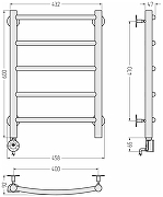 Электрический полотенцесушитель Сунержа Формат 12 60x40 31513-6040 цвет Матовый чёрный-4