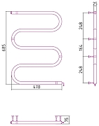 Электрический полотенцесушитель Сунержа MS-образный 70x50 00504-7050 Без покрытия-3