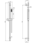 Душевой гарнитур Fima Carlo Frattini Sliding rail F2150CS цвет Черный хром брашированный-1