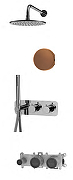 Душевая система Fima Carlo Frattini Shower systems F3149WX3R252ZS с термостатом цвет Бронза брашированная янтарная