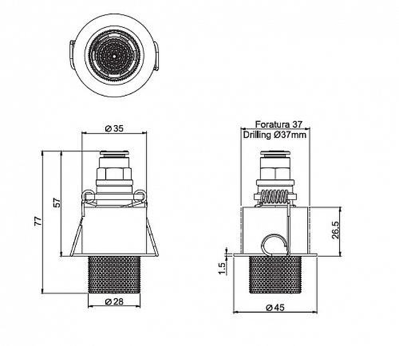 Верхний микродуш Fima Carlo Frattini Waterdot F3710PMCN 