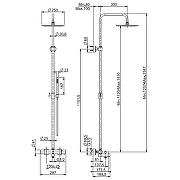 Душевая система Fima Carlo Frattini Shower column F4284/R253CS с термостатом цвет Черный хром брашированный-1