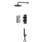 Душевая система Fima Carlo Frattini Shower systems F4409NS с термостатом цвет Черный матовый