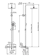 Душевая система Fima Carlo Frattini Shower column F3154/R256CS с термостатом цвет Черный хром брашированный-1
