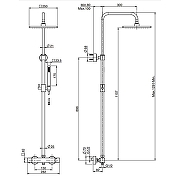 Душевая система Fima Carlo Frattini Shower column F4255/Q255NS с термостатом цвет Черный матовый-1
