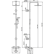 Душевая система Fima Carlo Frattini Shower column F4954/Q255NS с термостатом цвет Черный матовый-1