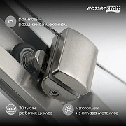 Душевая дверь WasserKRAFT Tauber 110 64S13 профиль цвет Никель стекло прозрачное-3