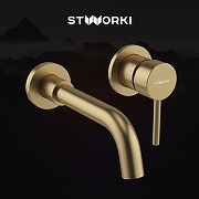 Смеситель для раковины STWORKI Эстерсунд S31040GM цвет Золото матовое