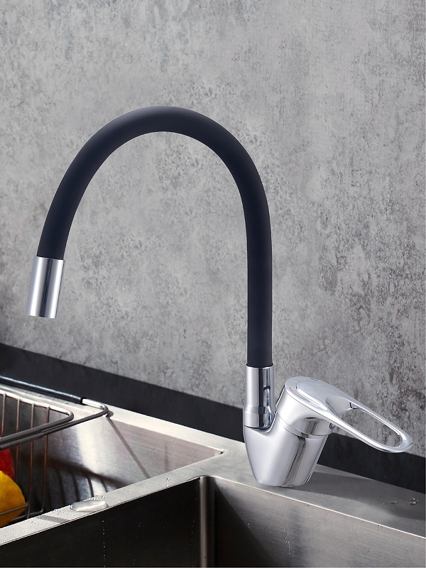 Смеситель для кухни Voda Elastic hose EH 519 black 