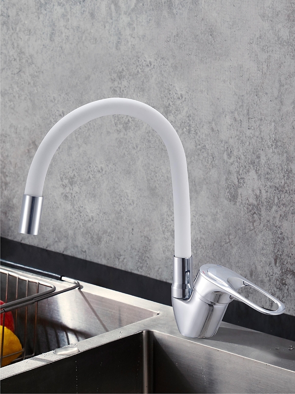 Смеситель для кухни Voda Elastic hose EH 519 white 