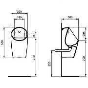 Писсуар Ideal Standard Sphero E189601 подвесной цвет Euro White / Евробелый-5